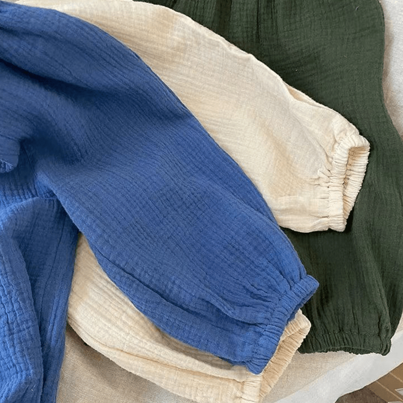 Toddler Gauze Solid Color Simple Pants - image 10