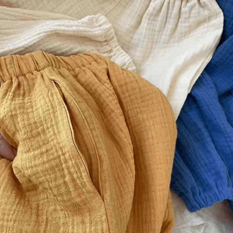 Toddler Gauze Solid Color Simple Pants - image 8