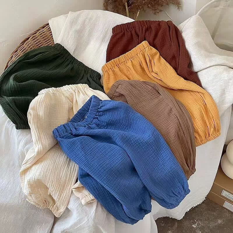 Toddler Gauze Solid Color Simple Pants - image 1