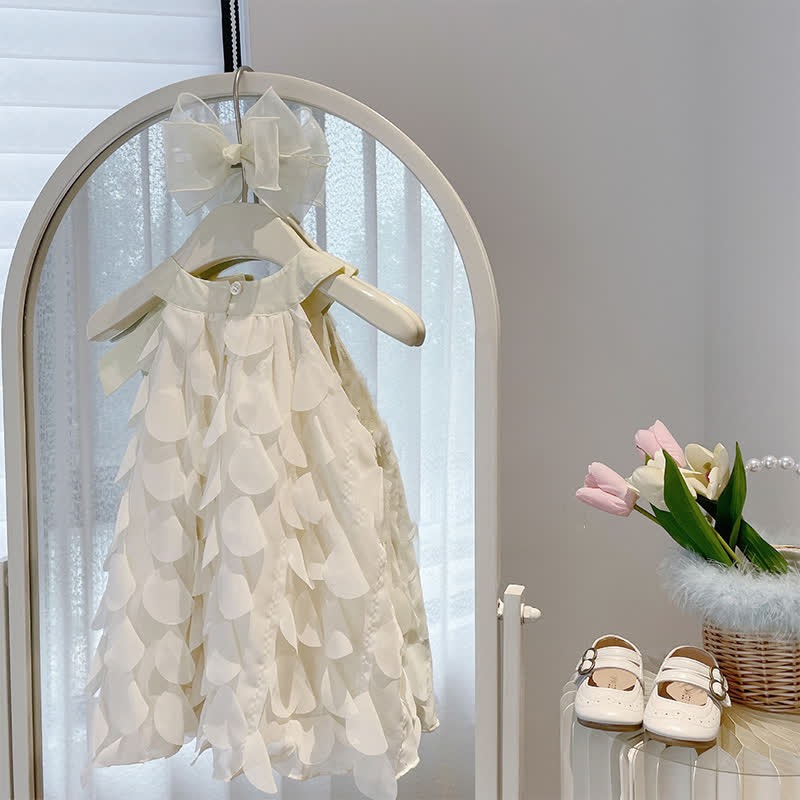 Toddler Sleeveless Solid Color White Dress - image 2