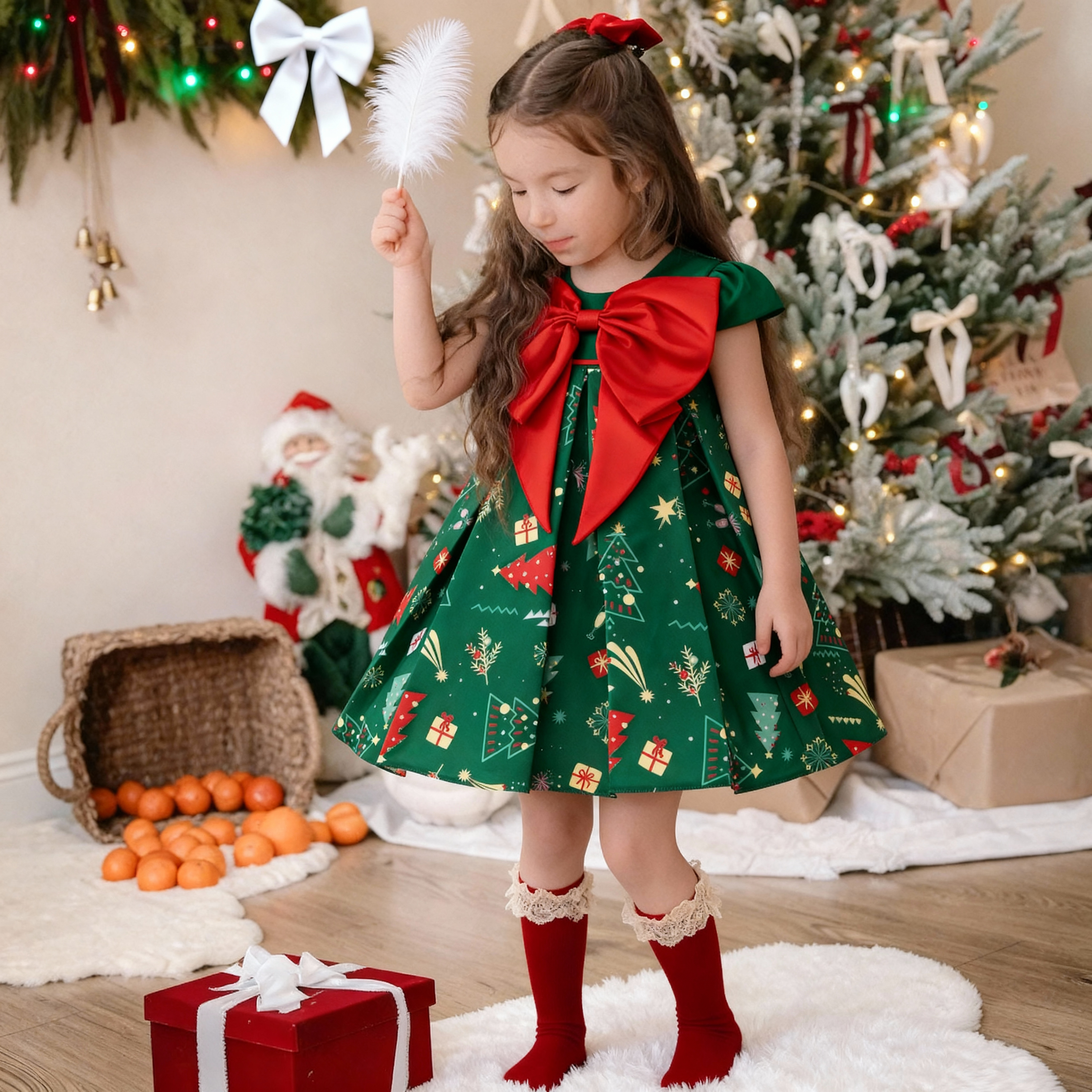 Satin Bow Cap Sleeve Midi Dresses - image 3