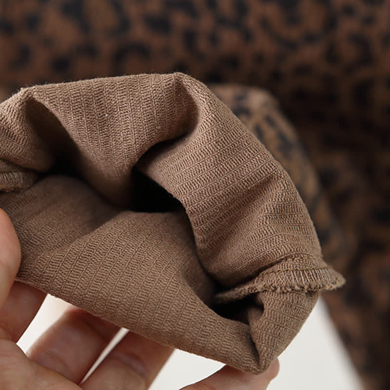 Toddler Leopard Print Brown Corduroy Overalls - image 13