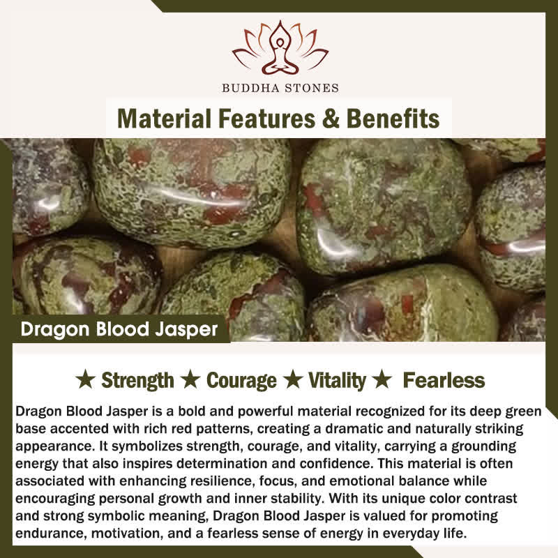 Buddha Stones Bloodstone Strength Bracelet Bracelet BS 1