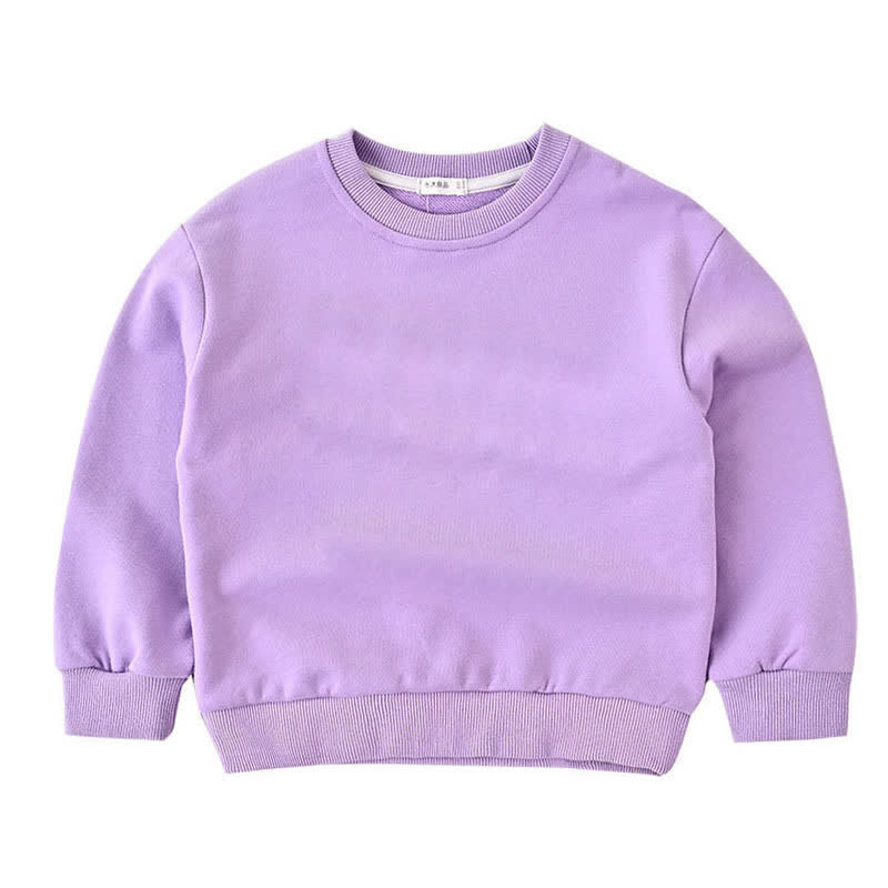 Toddler Solid Color Loose Simple Sweatshirt  - Purple - 9-11T - image 2