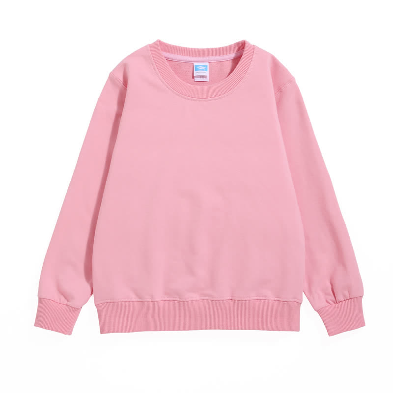 Toddler Solid Color Loose Simple Sweatshirt  - Pink - 9-11T - image 6