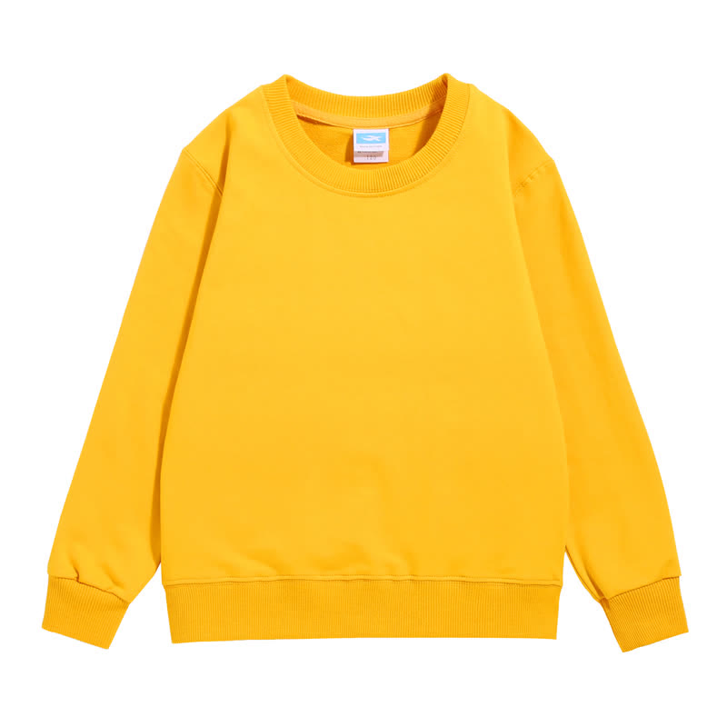 Toddler Solid Color Loose Simple Sweatshirt  - Yellow - 9-11T - image 3