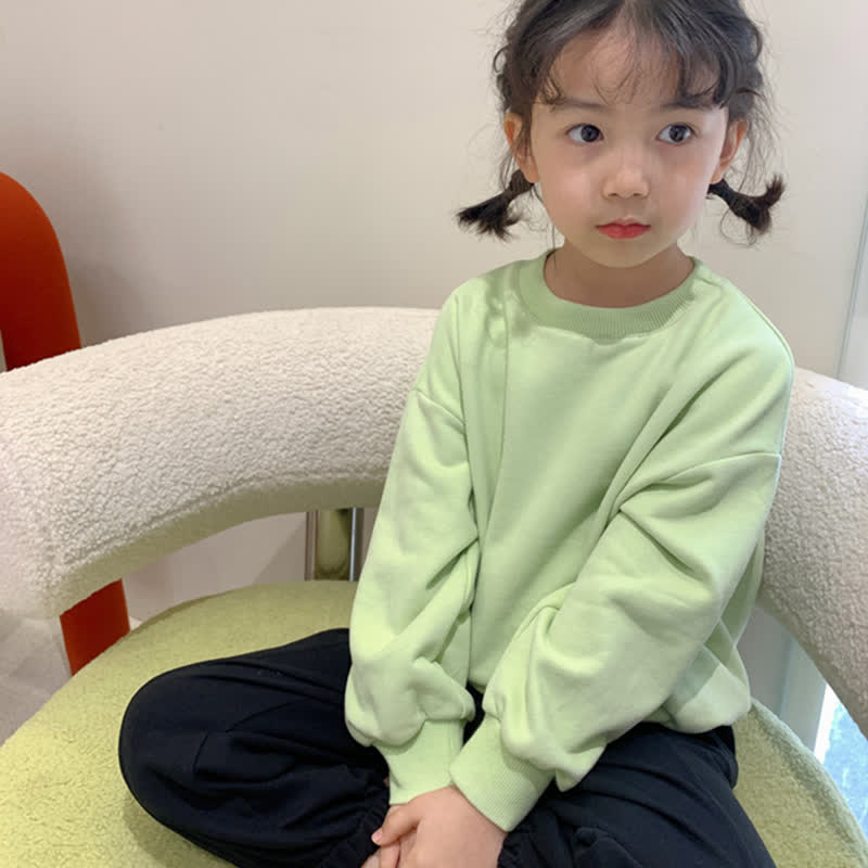 Toddler Solid Color Loose Simple Sweatshirt  - image 10