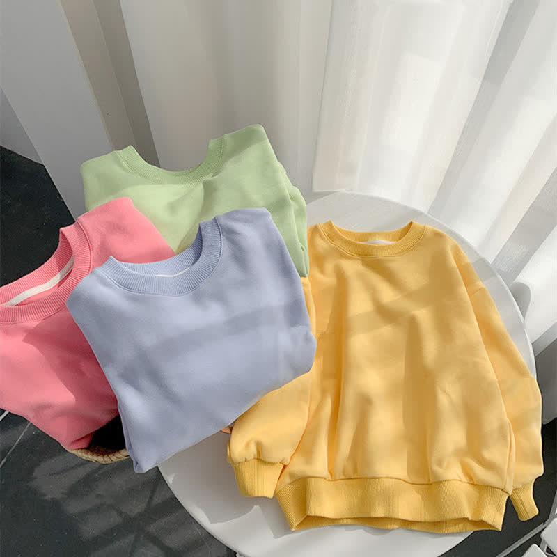 Toddler Solid Color Loose Simple Sweatshirt  - image 1