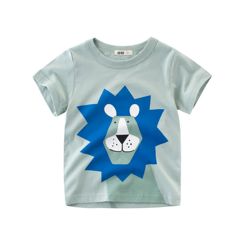 Kid Boy Cartoon Animal T-Shirt - Mint Green - 10Y - image 2