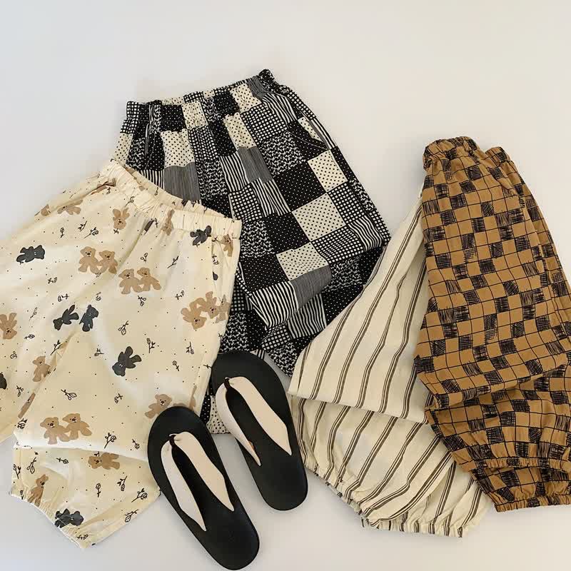 Toddler Bear Plaid Dots Striped Pants - image 3