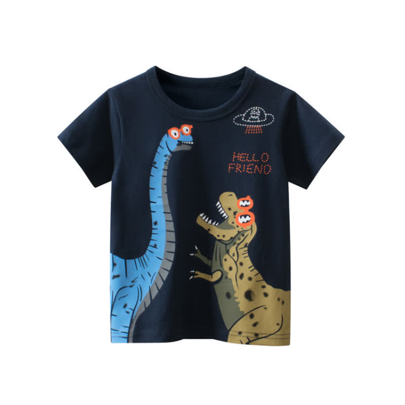HELLO FRIEND Toddler Boy Dinosaur T-Shirt - Dark Blue - 8Y - image 1