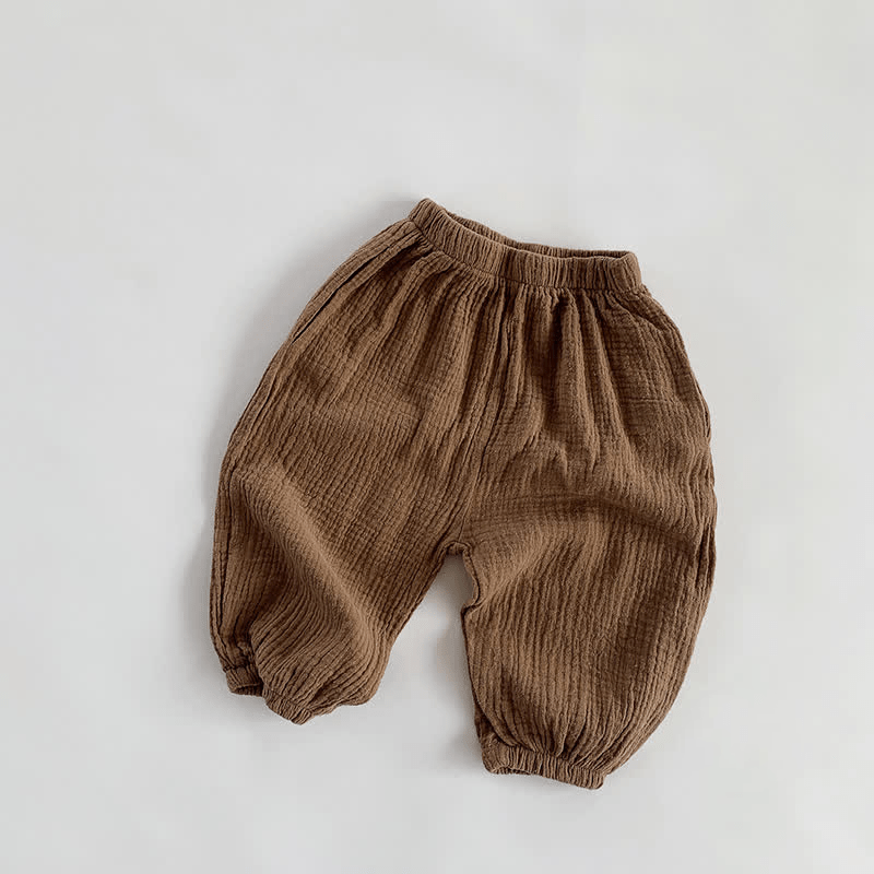Toddler Boy Retro Solid Color Casual Pants - Light Brown - 7-9T - image 5