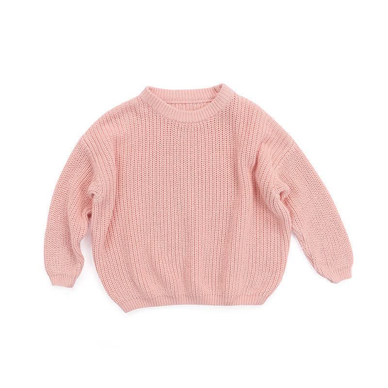 Baby Toddler Solid Color Warm Sweater - Light Pink - 5-6T - image 10