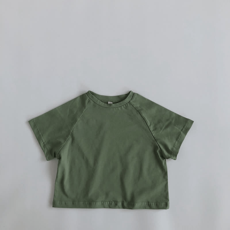Toddler Retro Solid Color Loose T-shirt - Green - 7-9T - image 6