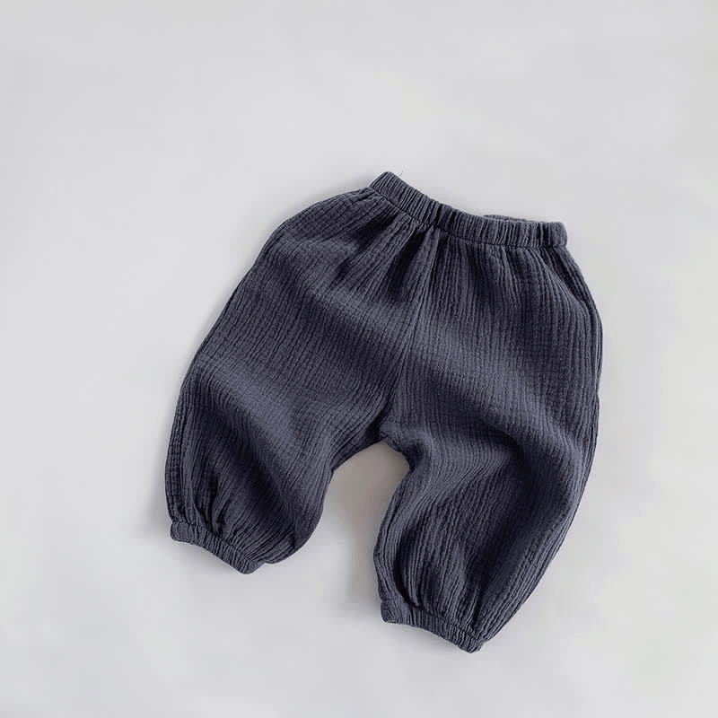 Toddler Boy Retro Solid Color Casual Pants - Dark Blue - 7-9T - image 6