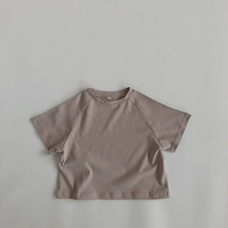 Toddler Retro Solid Color Loose T-shirt - Light Grey - 7-9T - image 5