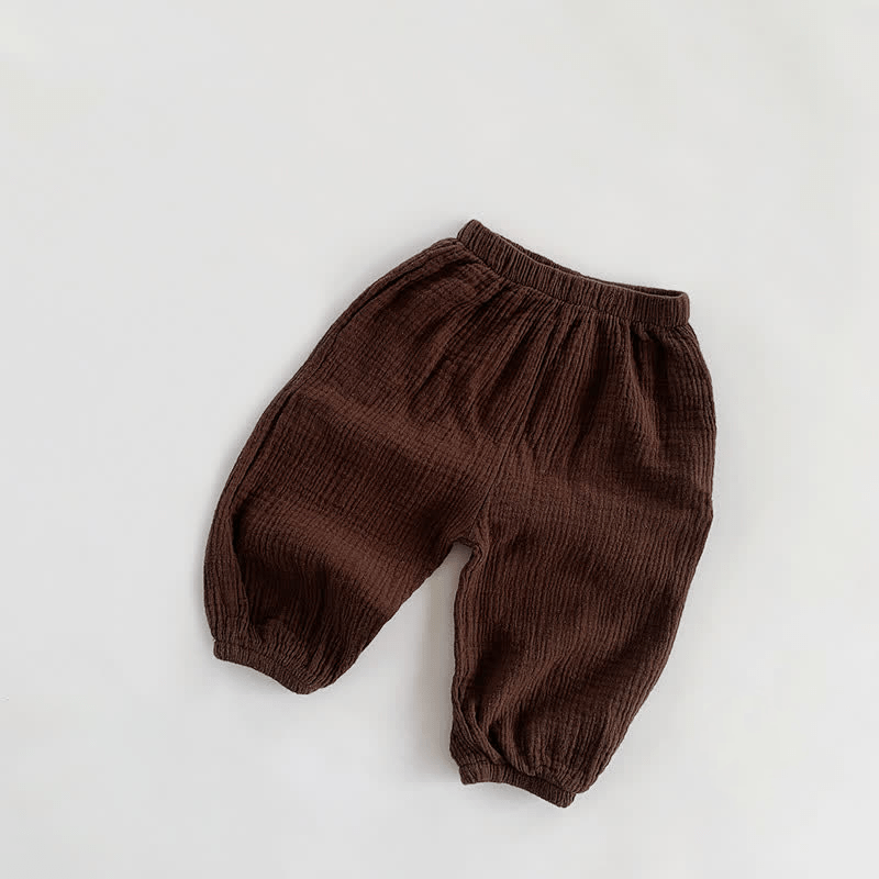 Toddler Boy Retro Solid Color Casual Pants - Brown - 7-9T - image 4
