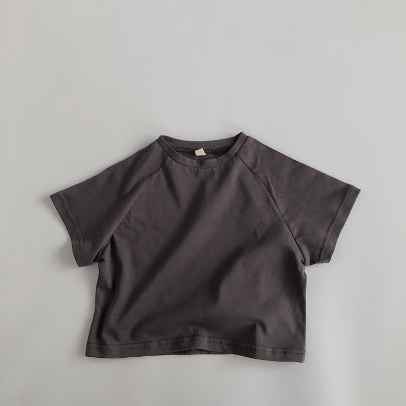 Toddler Retro Solid Color Loose T-shirt - Dark Grey - 7-9T - image 8