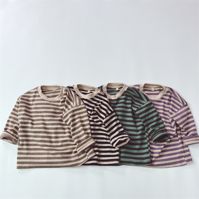 Toddler Casual Striped Side Round Neck T-shirt - image 2