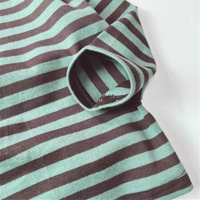 Toddler Casual Striped Side Round Neck T-shirt - image 10