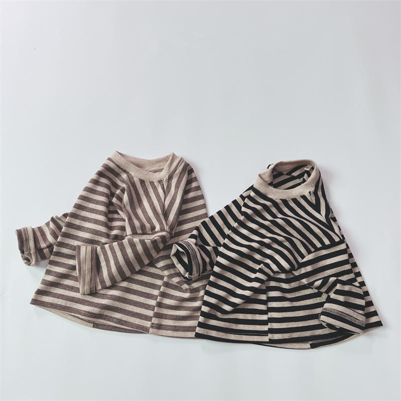 Toddler Casual Striped Side Round Neck T-shirt - image 3