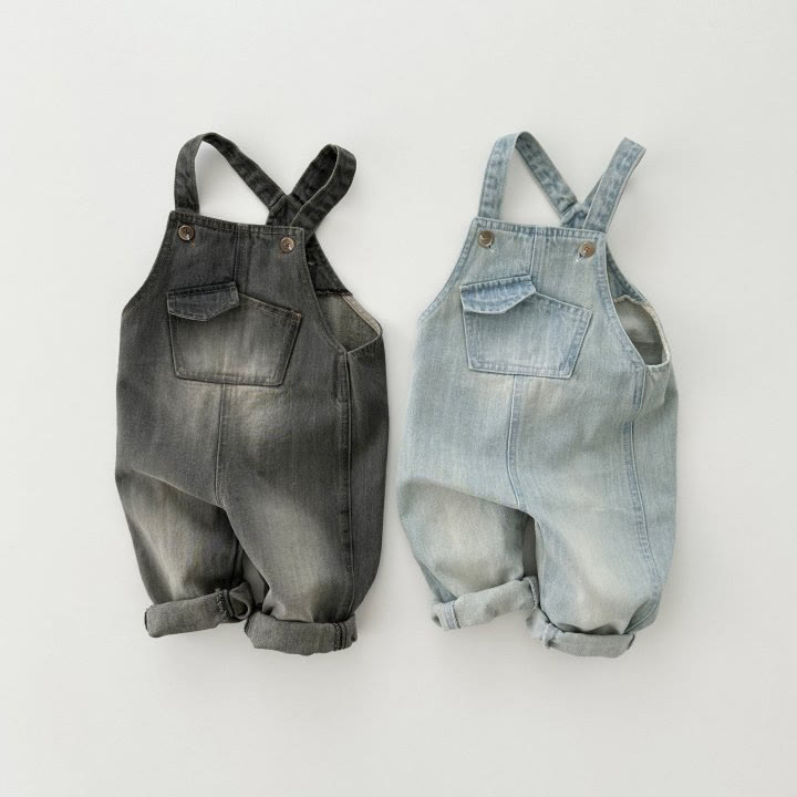 Toddler Denim Pocket Retro Style Casual Overalls - image 1