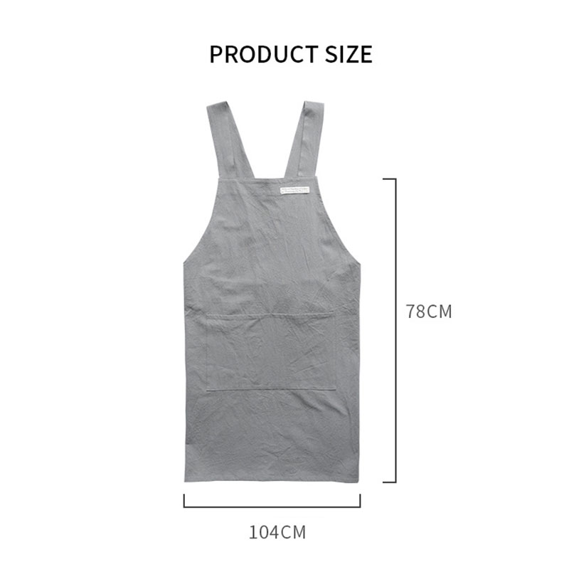 The Size of Simple Cotton Pure Color Cross-back Apron