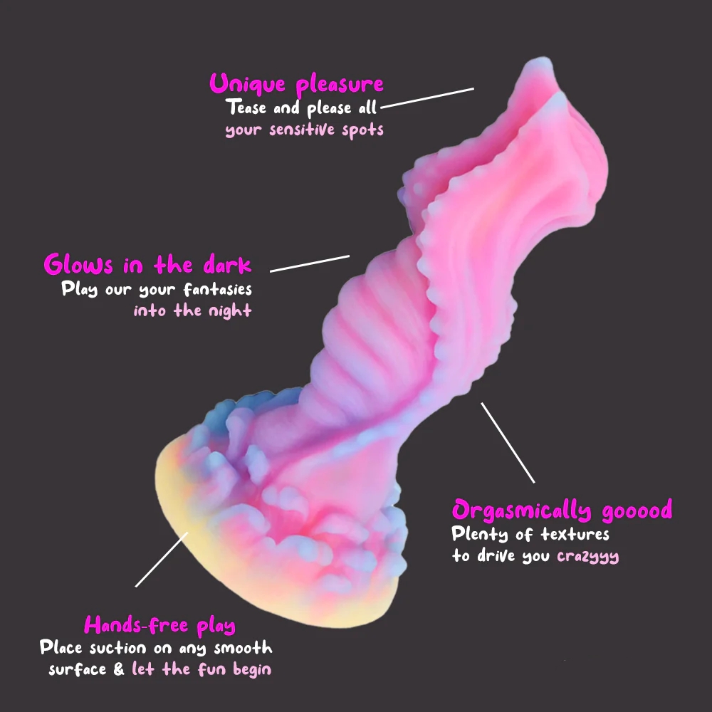7.8'' Fantasy Dragon Dildo With Multi-texture Design & Glow-in-the-dark Effect - image 2