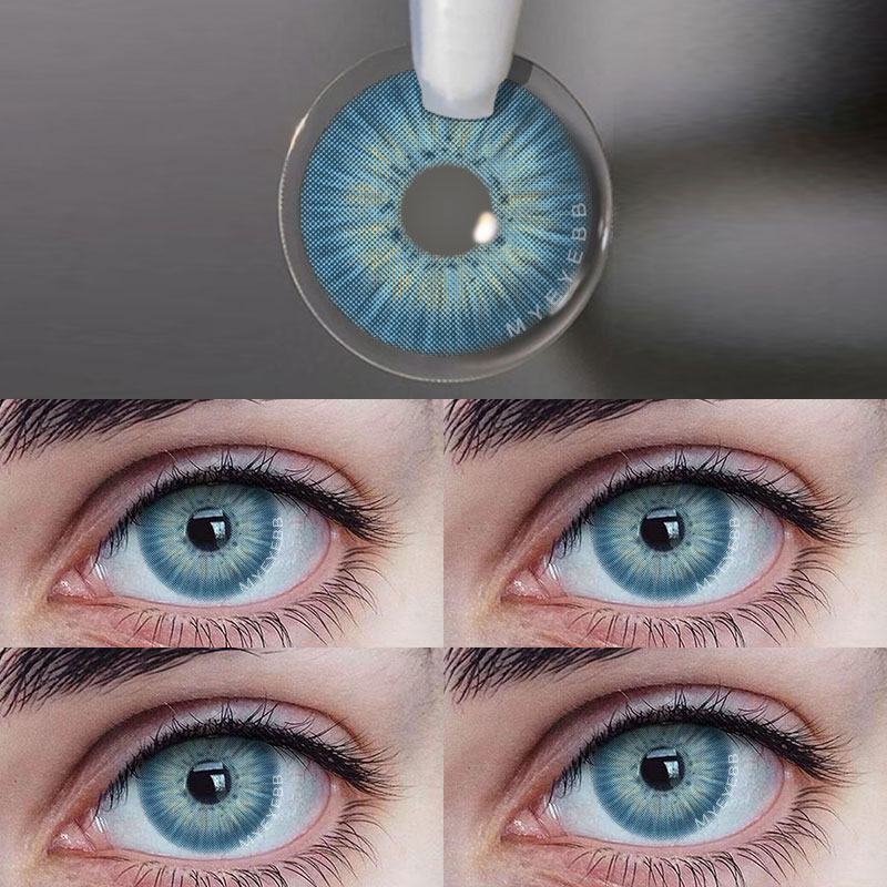 MYEYEBB New York III Blue Prescription Colored Contact Lenses - New York III Blue - -8.00 - LM29_BU - image 1