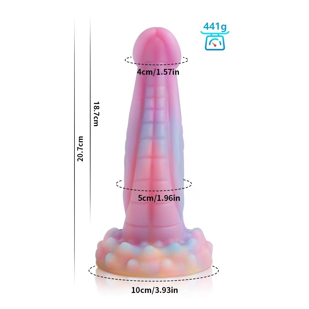 8.14'' Anal Glow In The Dark Dildo with Suction Cup - Multicolor - image 7