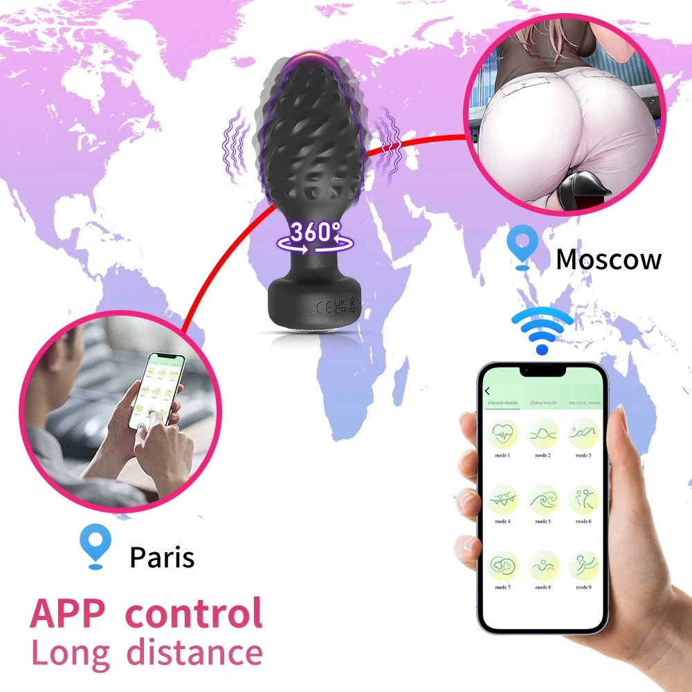 10-Mode 360° Rotating App-Controlled Anal Plug - image 2