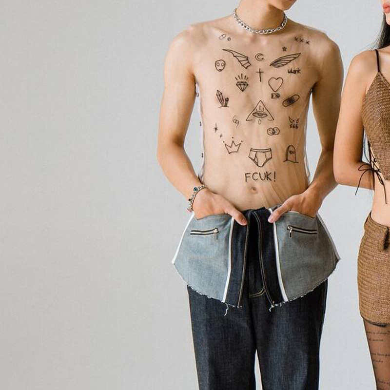 Tattoo Style Mesh Top - image 2