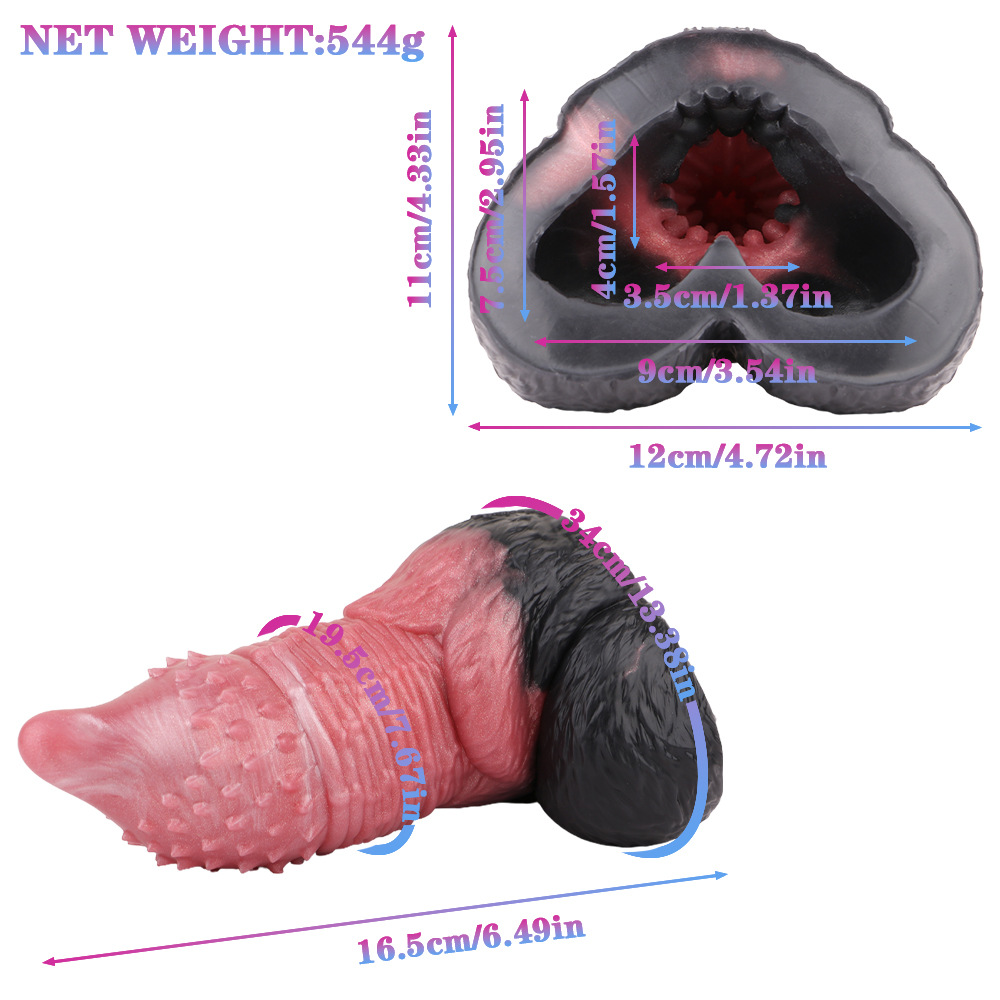 Tiger Fantasy Silicone Male Stroker - Red - image 3