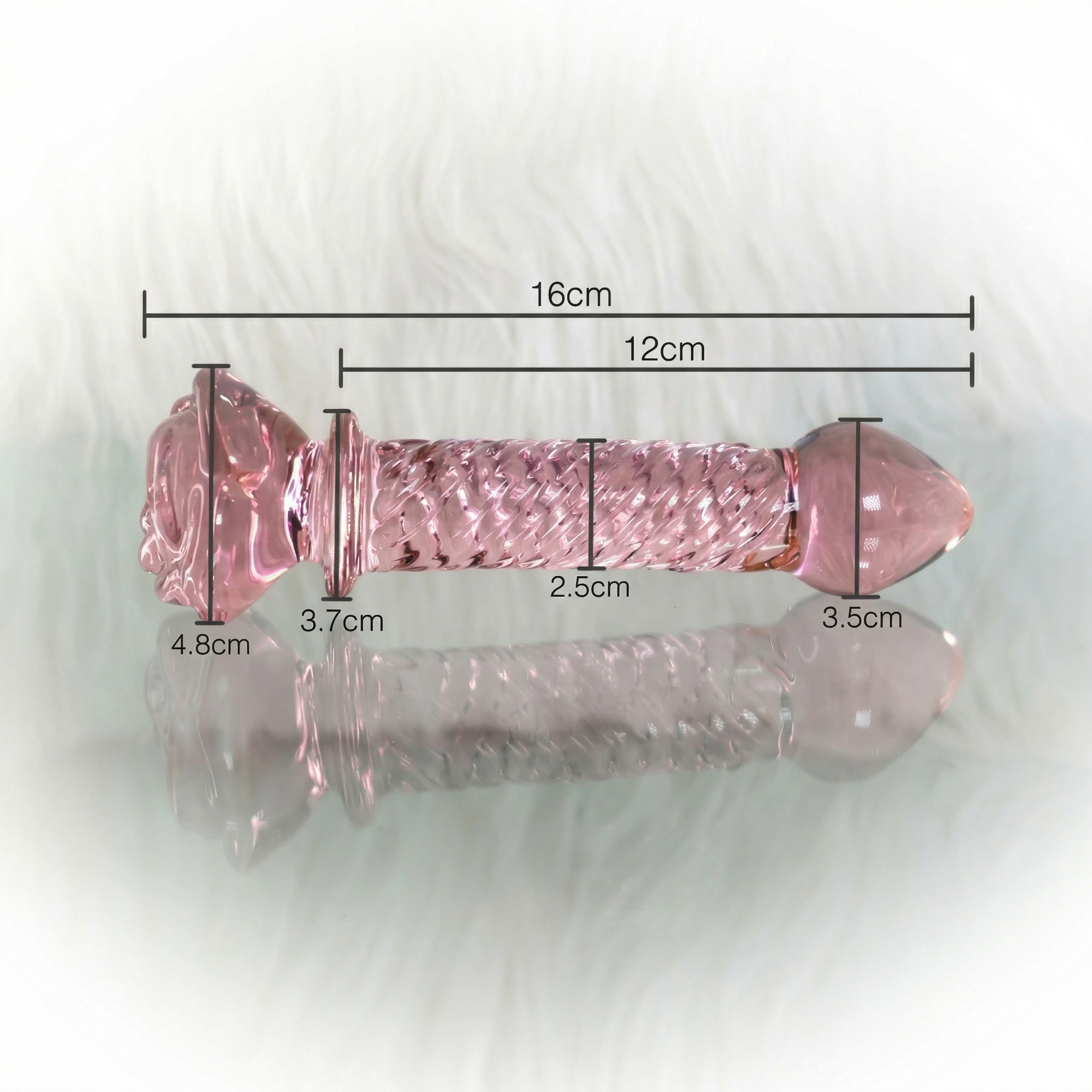 Pink Rose Glass Dildo - image 9